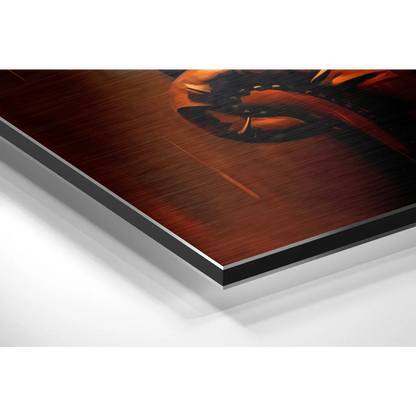 Godfather Brushed Aluminium Dibond Print with Dark Wood Frame | Glass Wall Art Print | vintageantiquesgifts.com