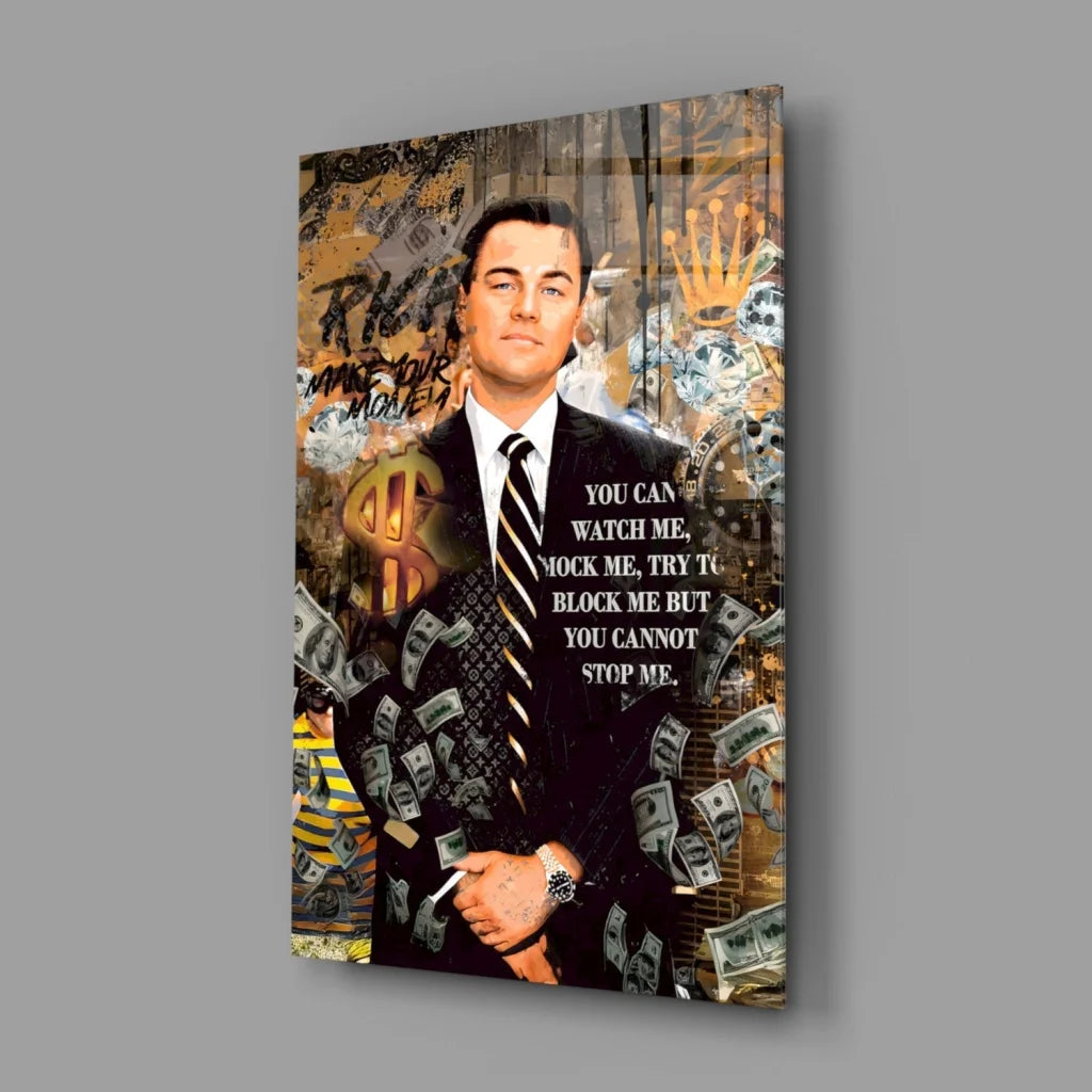 Godfather movie poster canvas wall art with black suit jacket and gold buttons