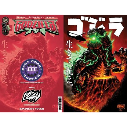 Kai-Sei Era Godzilla comic with red and black cover featuring Godzilla by Exclusive Franck Uzan