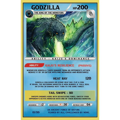 Godzilla Kai-Sei Era #3 ECC Ray Uzan Playing Card Cover — Rare Dual Artist Kaiju Collectible USA