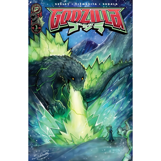Godzilla comic book cover with atomic breath, graded 9.8 collectible for fans