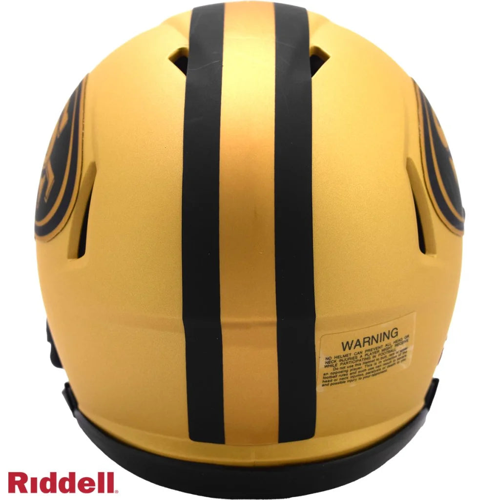 Gold black Riddell Speed Mini Football Helmet features matte finish