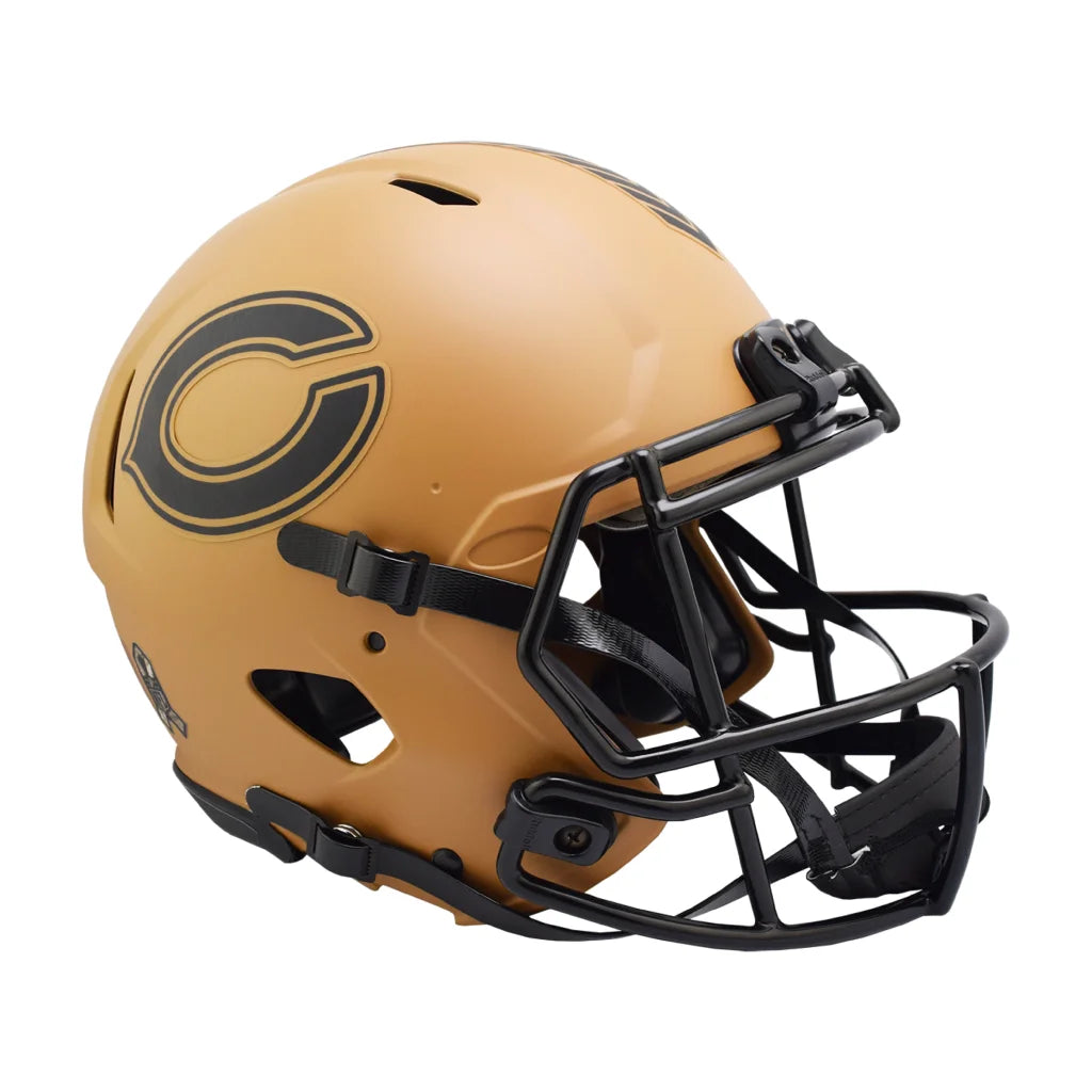 Gold Chicago Bears Salute to Service helmet 2023