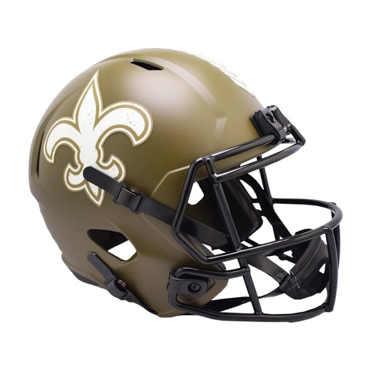 Gold Fleur de Lis Salute to Service NFL Helmet 2022 | Creative Sports | vintageantiquesgifts.com