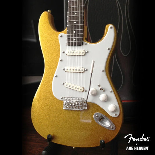 Gold sparkle Fender Stratocaster by Axe Heaven® with guitar case gift