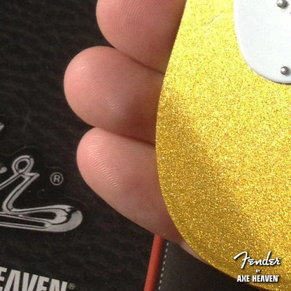 Gold glitter pickguard on Axe Heaven Fender Strat guitar case gift