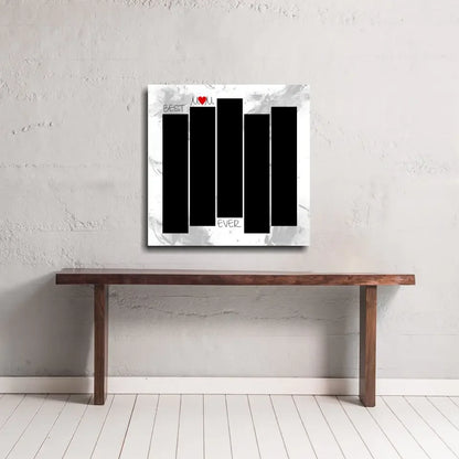 Gold Heart Mom glass wall art with custom white frame