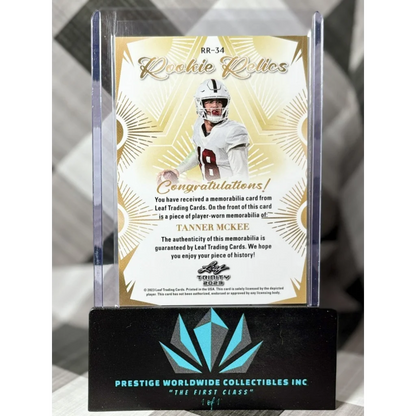 Gold Rookie Relics Football Card by Prestige Worldwide Collectibles
