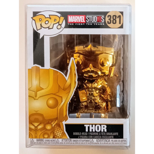 Gold Thor Marvel Funko Pop limited edition figure with hammer and cape