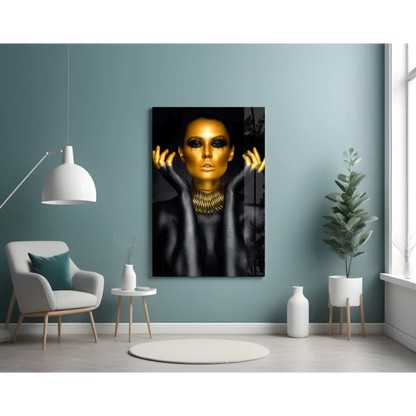 Stunning Gold Portrait Wall Art Canvas Print | Contemporary Home Wall Art | vintageantiquesgifts.com