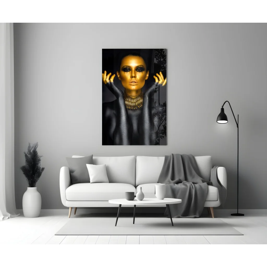 Stunning Gold Portrait Wall Art Canvas Print | Modern Wall Art Decor | vintageantiquesgifts.com