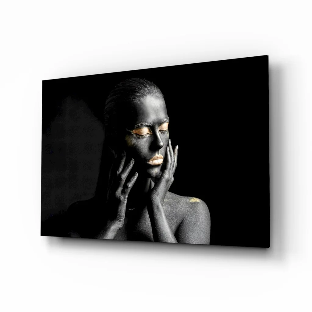 Golden Goddess Black Canvas Wall Art Print | Insigneart USA | vintageantiquesgifts.com
