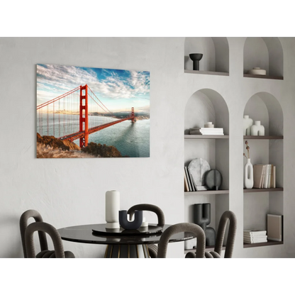 Vibrant red Golden Gate Bridge canvas wall art print