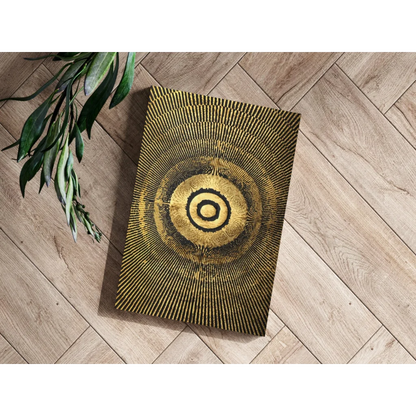 Golden Radiance Concentric Circle Aluminum Wall Art