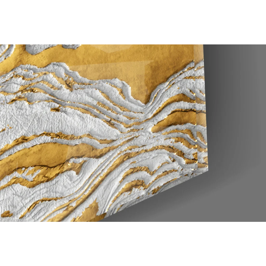Stunning golden wave textured wall art canvas for modern homes