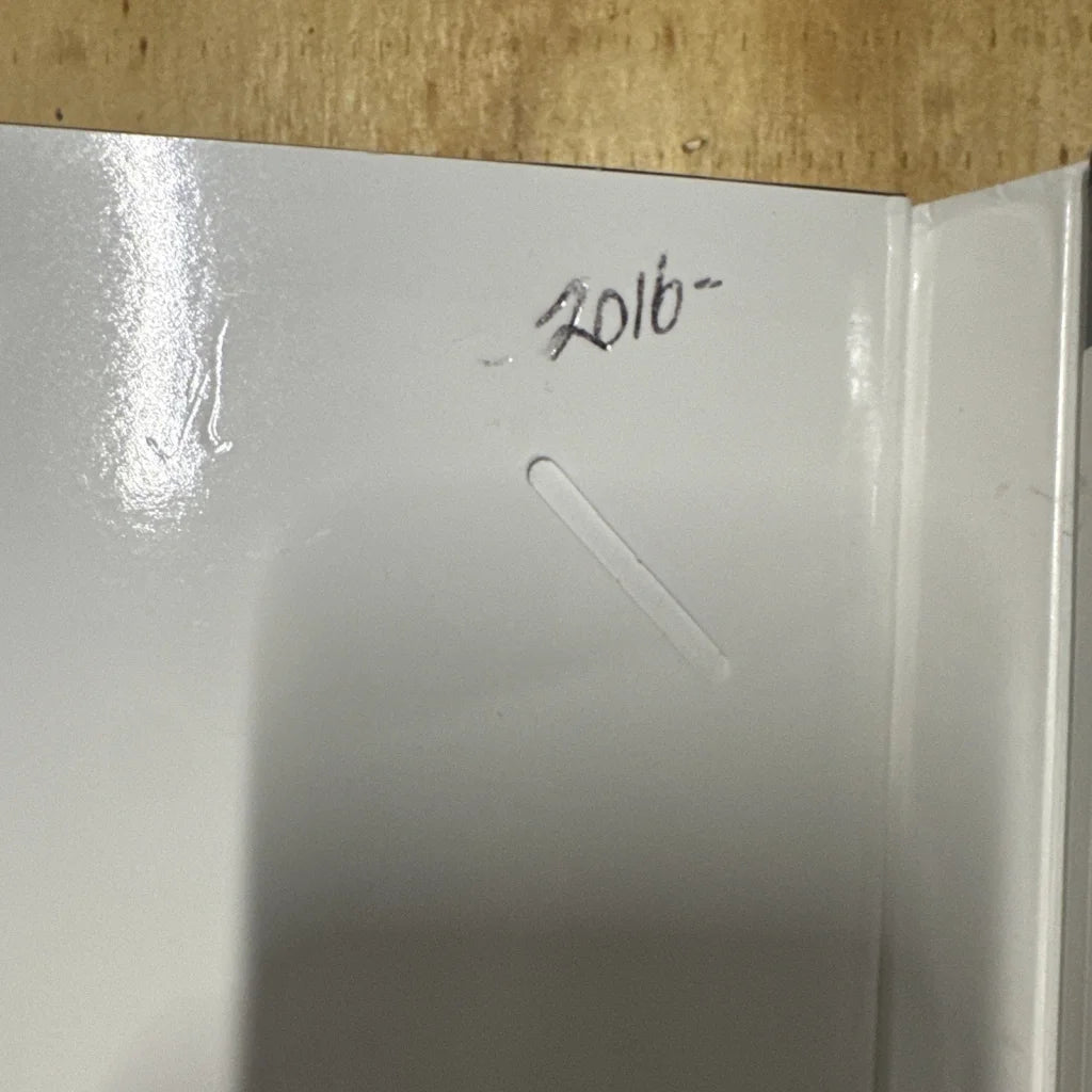 Goldwell color catalog back cover with white glossy finish, handwritten 2016- and spine cutout