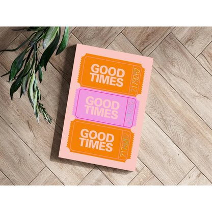 Good Times Ticket Insigne Aluminum Prints in pastel pink poster