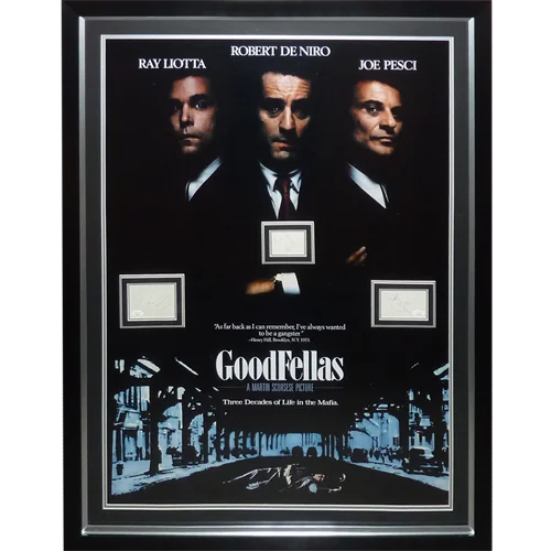 Deluxe framed Goodfellas movie poster with Robert DeNiro autographs