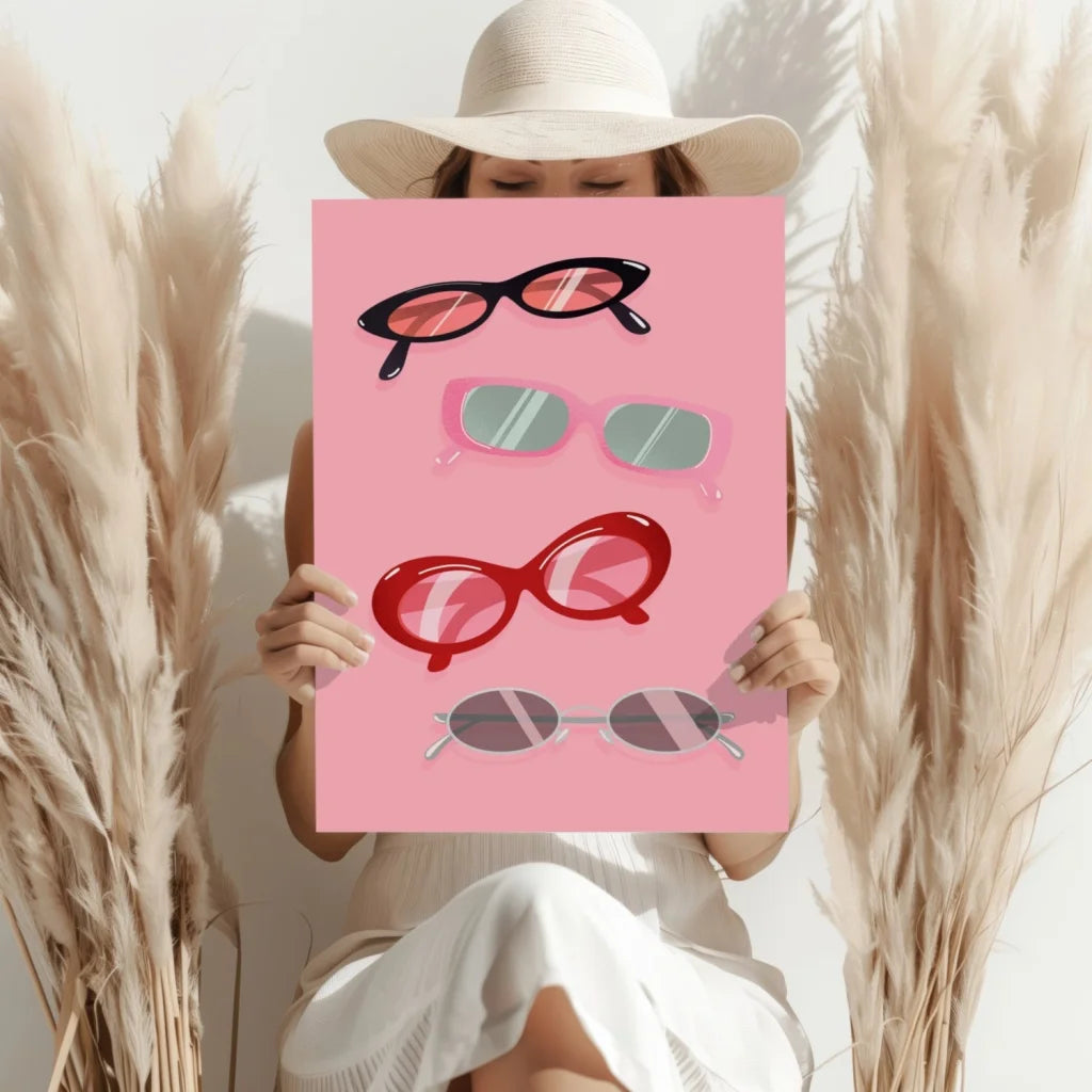 Insigne Aluminum Prints Sunglasses Pop Art Canvas | Contemporary Home Wall Art | vintageantiquesgifts.com