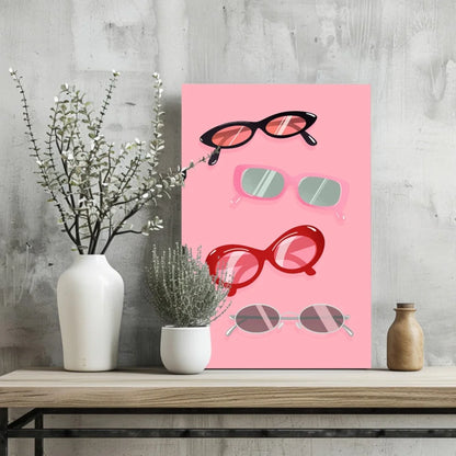 Insigne Aluminum Prints Sunglasses Pop Art Canvas | Glass Wall Art Print | vintageantiquesgifts.com