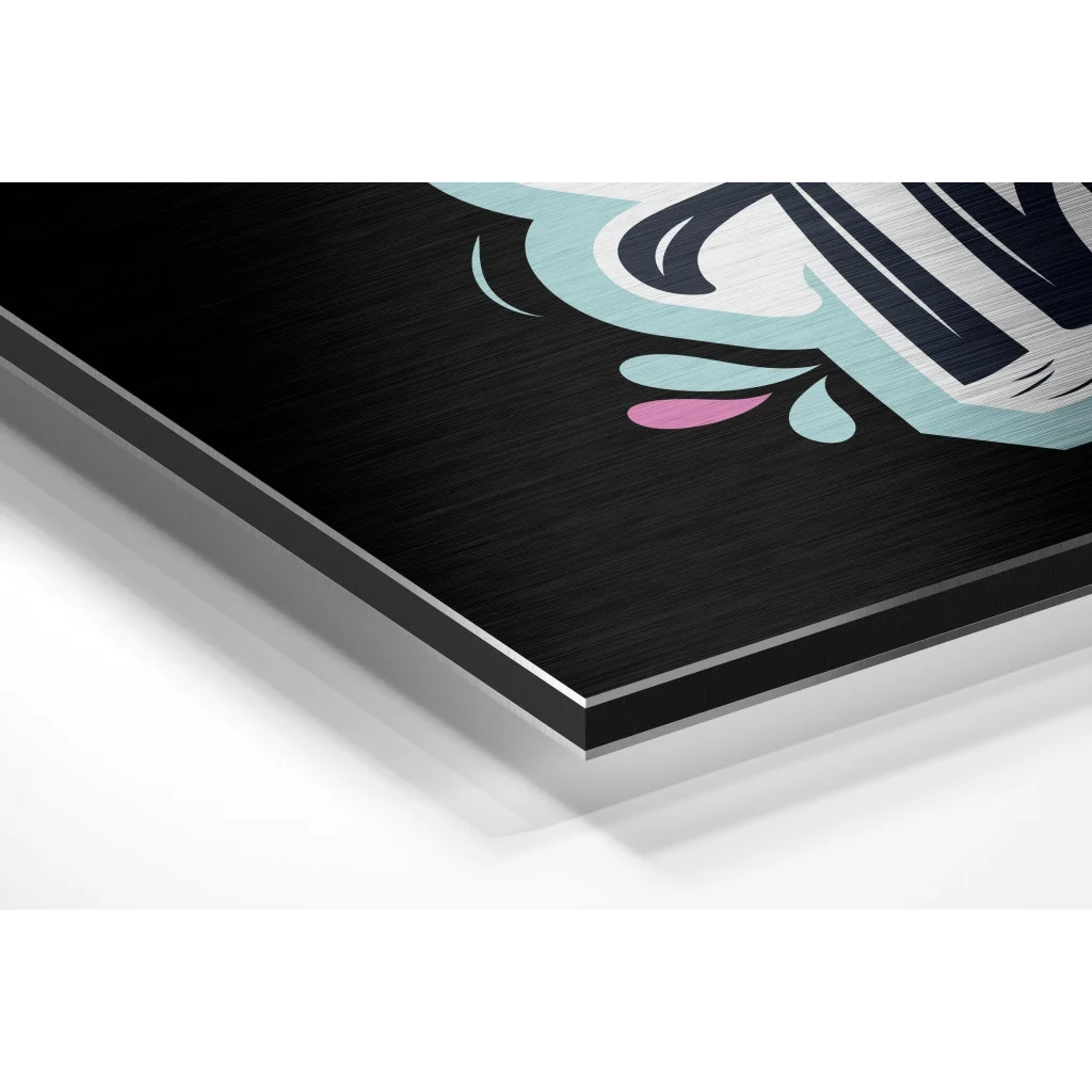 You got this brushed aluminium dibond wall art print with teal accents