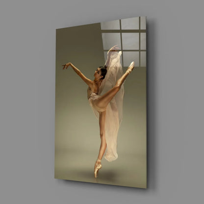 Graceful Ballerina Canvas Wall Art in Elegant White Tutu | Glass Wall Art Print | vintageantiquesgifts.com