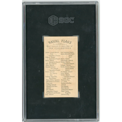 Graded 1886 Allen & Ginter Naval Flags N17 Admiral Great Britain Baseball Tobacco Card SGC 5 Excellent | SGC 5 Excellent Graded Vintage Baseball Tobacco Card | vintageantiquesgifts.com