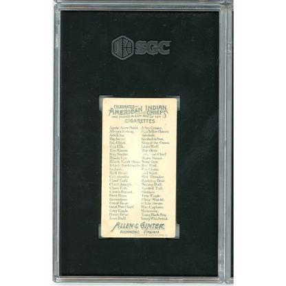 Graded 1888 Allen & Ginter Wetcunie American Indian Chiefs N2 SGC 1.5 card