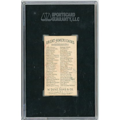 Graded 1888 N76 W. Duke, Sons & Co. Great Americans #WEBSTER Daniel Webster Baseball Tobacco Card SGC 5 | SGC 5 EX Graded Collectible Card | vintageantiquesgifts.com