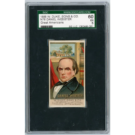 Graded 1888 N76 W. Duke, Sons & Co. Great Americans #WEBSTER Daniel Webster Baseball Tobacco Card SGC 5 | Hall of Fame Sports Memorabilia | vintageantiquesgifts.com