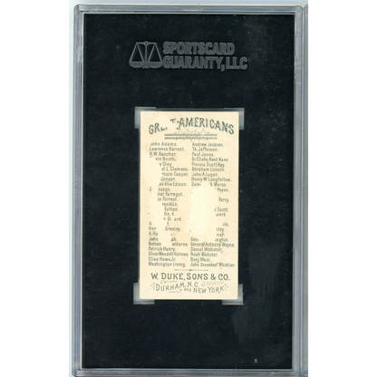 Vintage 1908 G.R. on Graded 1888 W. Duke N76 William Penn SGC 1 Card