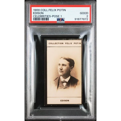 Graded 1900 Coll. Felix Potin Edison PSA 2 sepia portrait card in slab