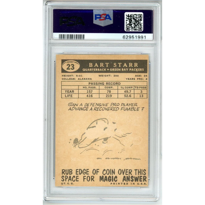 Vintage PSA graded 1959 Topps Bart Starr football card for collectors