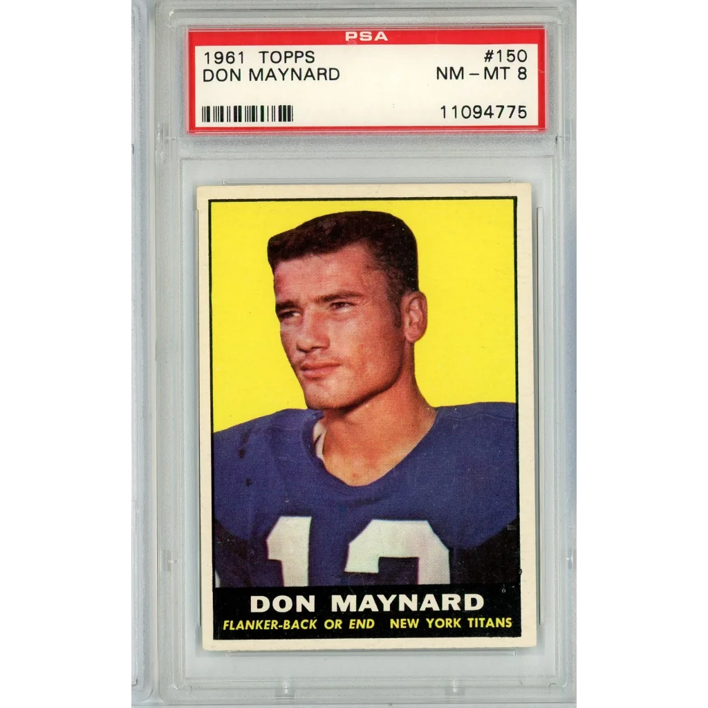 Vintage 1961 Topps Don Maynard football card graded by PSA for collectors