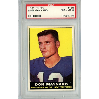 Vintage 1961 Topps Don Maynard football card graded by PSA for collectors
