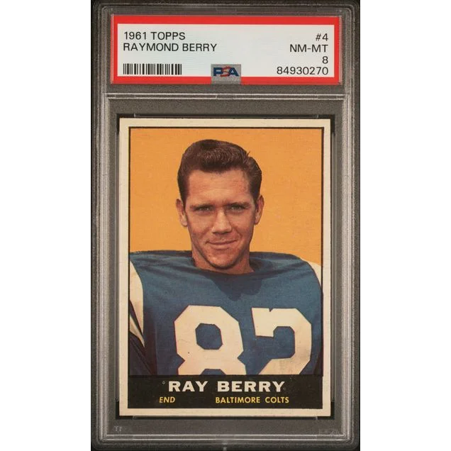 1961 Topps Raymond Berry Football Card graded NM-MT 8 by PSA