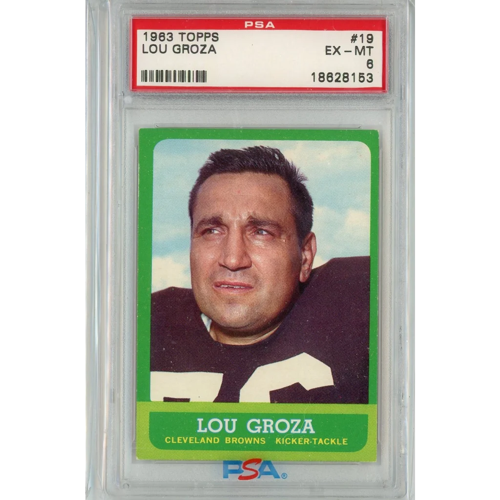 1963 Topps Lou Groza football card graded PSA 6 ready to own