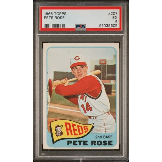Graded 1965 Topps Pete Rose #207 PSA 5 in Reds uniform