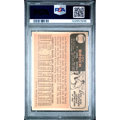 Graded 1966 Topps Lou Brock #125 PSA 4 Baseball Card