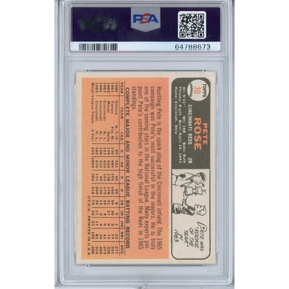 Graded 1965 Topps Pete Rose rookie card, PSA 6, Cincinnati Reds