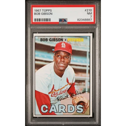 Graded 1967 Topps Bob Gibson #210 PSA 7 Near Mint Baseball Card