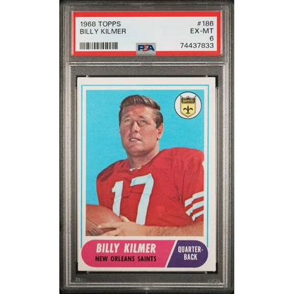 Graded 1968 Topps Billy Kilmer football card PSA Saints with PSA grading and topps billy kilmer