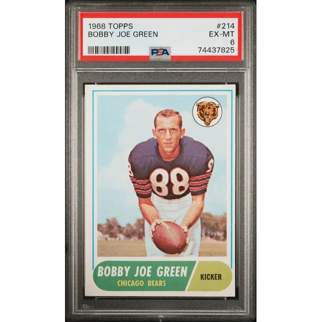 Graded 1968 Topps Bobby Joe Green #214 Football Card PSA 6 EX-MT | Hall of Fame Sports Memorabilia | vintageantiquesgifts.com