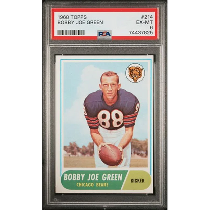 Graded 1968 Topps Bobby Joe Green #214 Football Card PSA 6 EX-MT | Hall of Fame Sports Memorabilia | vintageantiquesgifts.com