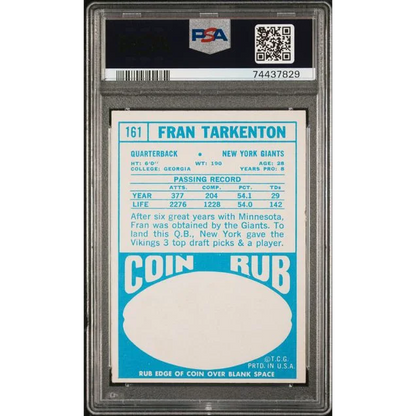 Graded 1972 Topps Fran Tarkenton football card from the set shown in the product