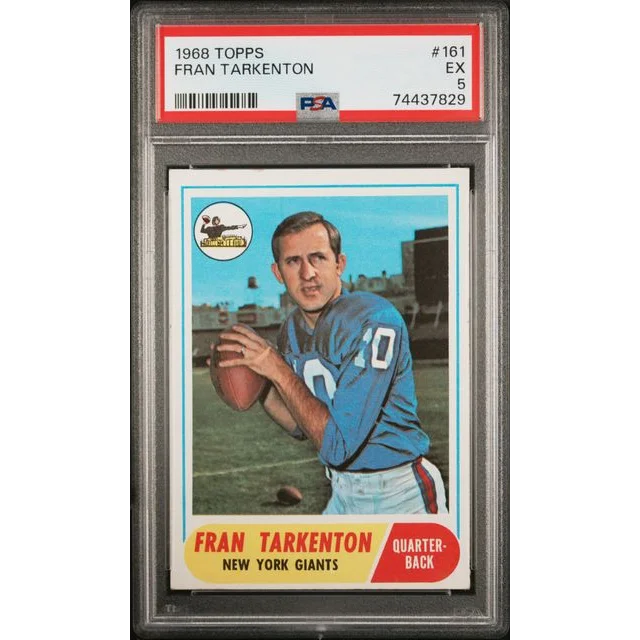 Graded 1968 Topps Fran Tarkenton football card from the 1968 and 1972 Topps sets