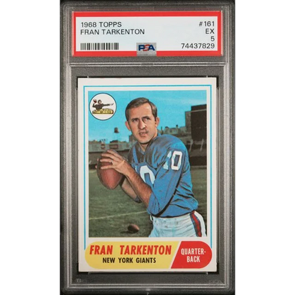 Graded 1968 Topps Fran Tarkenton football card from the 1968 and 1972 Topps sets