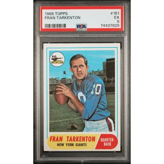 Graded 1968 Topps Fran Tarkenton football card from the 1968 and 1972 Topps sets