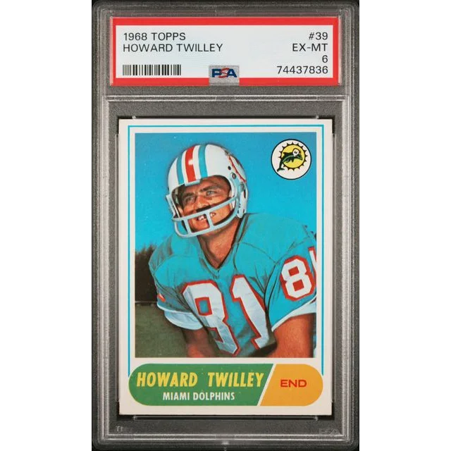 Graded 1968 Topps Howard Twilley #39 Dolphins card PSA 6