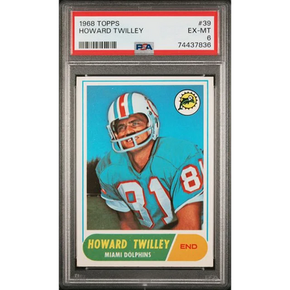 Graded 1968 Topps Howard Twilley #39 Dolphins card PSA 6